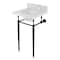 Kingston Brass 19 Carrara Marble Console Sink with Brass Legs 4 Faucet Drillings, Marble WhiteMatte Black KVPB1917M340ST - alternate 1